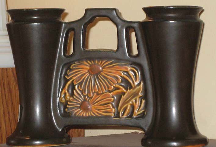 Roseville Rosecraft Panel Double Bud Vase Roseville Rosecraft Panel Double Bud Vase