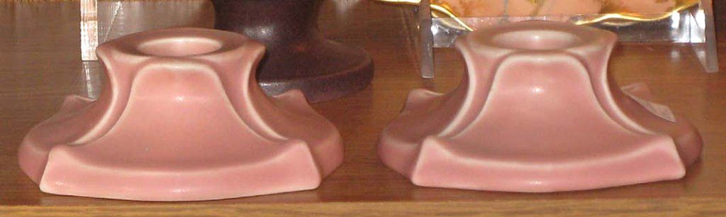 Rookwood Pink Candleholders #2310 Rookwood Pink Candleholders #2310