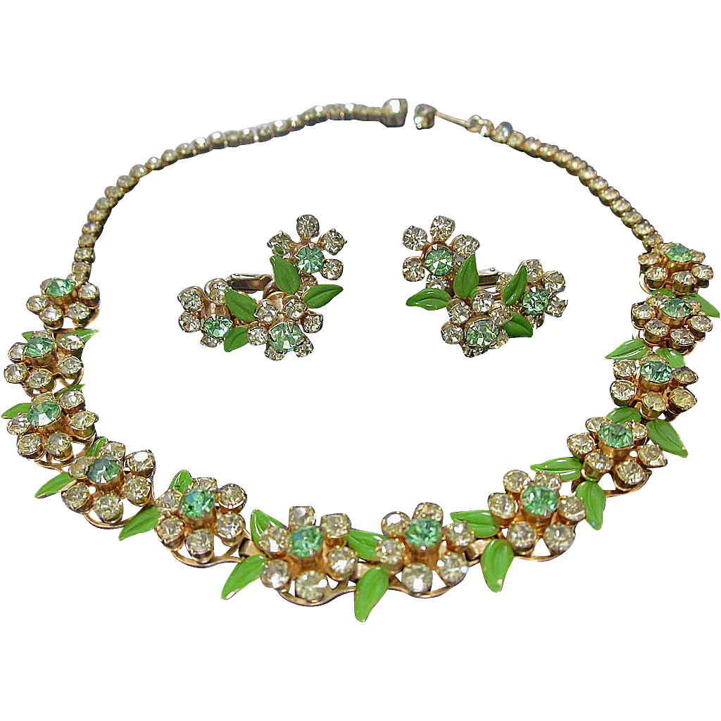 Vintage Rhinestone Necklace and Earrings Fruit Salad Demi Parure Set - Vintage Rhinestone Jewelry Vintage Rhinestone Necklace and Earrings Fruit Salad Demi Parure Set - Vintage Rhinestone Jewelry