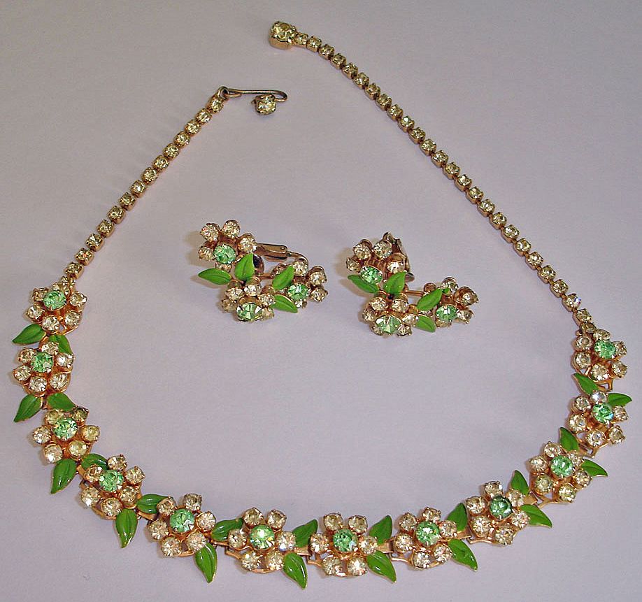Vintage Rhinestone Necklace and Earrings Fruit Salad Demi Parure Set - Vintage Rhinestone Jewelry Vintage Rhinestone Necklace and Earrings Fruit Salad Demi Parure Set - Vintage Rhinestone Jewelry