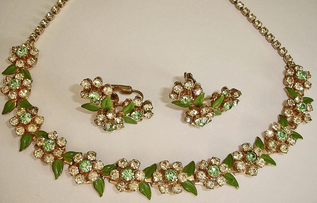 Vintage Rhinestone Necklace and Earrings Fruit Salad Demi Parure Set - Vintage Rhinestone Jewelry Vintage Rhinestone Necklace and Earrings Fruit Salad Demi Parure Set - Vintage Rhinestone Jewelry