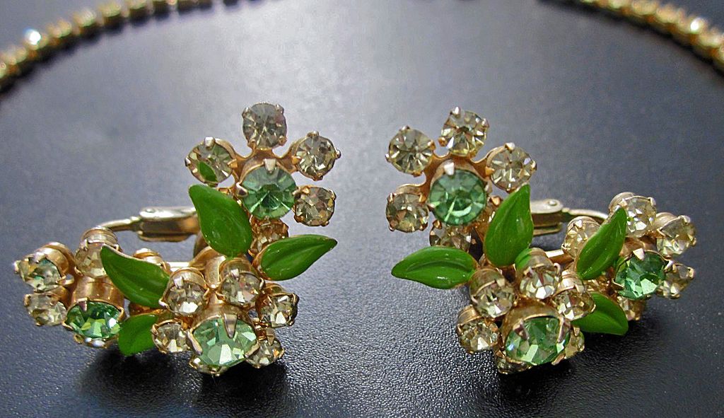 Vintage Rhinestone Necklace and Earrings Fruit Salad Demi Parure Set - Vintage Rhinestone Jewelry Vintage Rhinestone Necklace and Earrings Fruit Salad Demi Parure Set - Vintage Rhinestone Jewelry