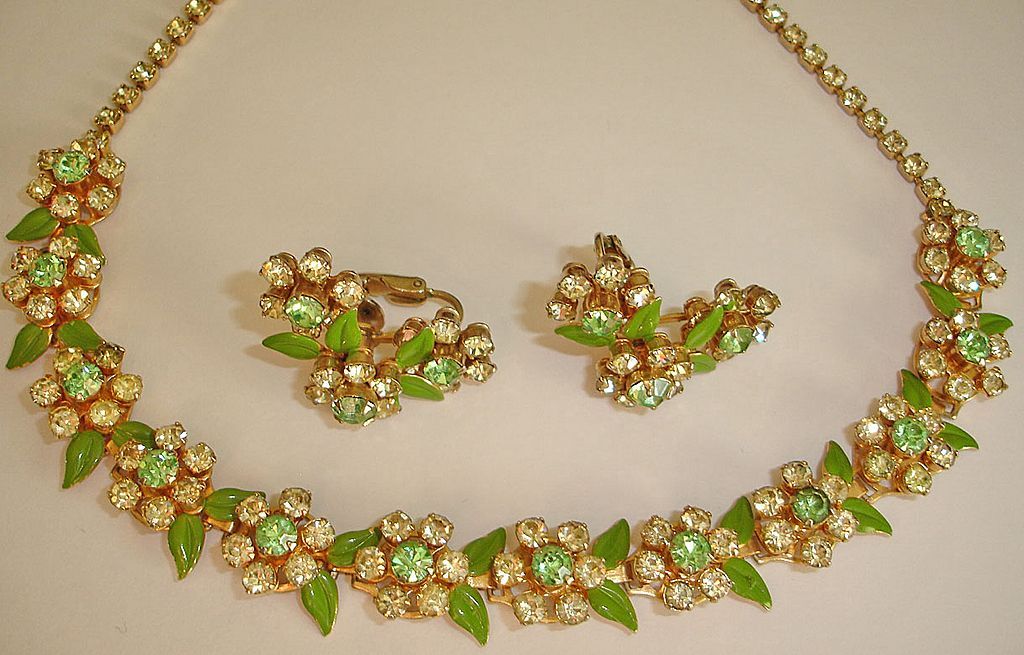 Vintage Rhinestone Necklace and Earrings Fruit Salad Demi Parure Set - Vintage Rhinestone Jewelry Vintage Rhinestone Necklace and Earrings Fruit Salad Demi Parure Set - Vintage Rhinestone Jewelry