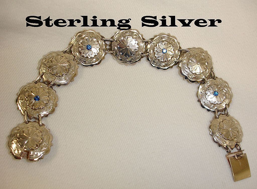 Vintage MEXICO Sterling Silver Fancy Disk Bracelet - Vintage STERLING Silver Jewelry Vintage MEXICO Sterling Silver Fancy Disk Bracelet - Vintage STERLING Silver Jewelry
