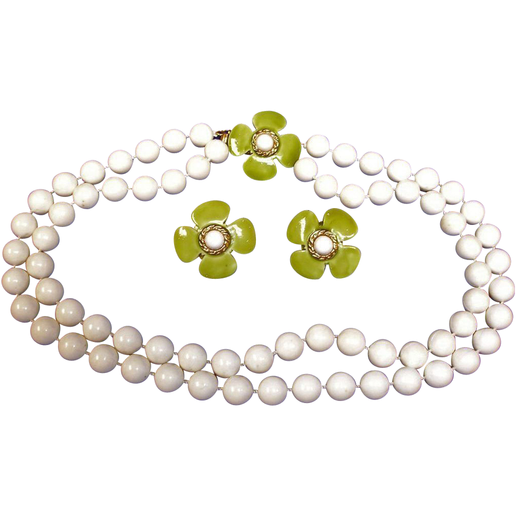 Vintage HOBE Necklace and Earrings Set - Hobe Demi Parure Jewelry Vintage HOBE Necklace and Earrings Set - Hobe Demi Parure Jewelry