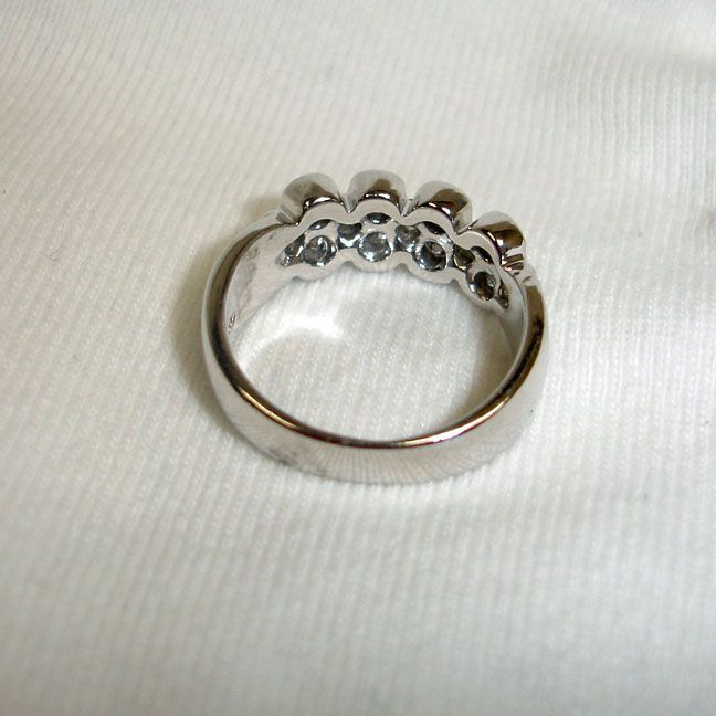 Vintage Estate Platinum Diamond Band Ring - Eternity Diamond Ring - 5-1/2 US Vintage Estate Platinum Diamond Band Ring - Eternity Diamond Ring - 5-1/2 US