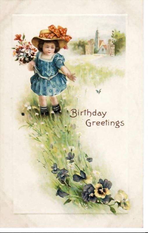 Vintage Embossed Birthday Greetings Postcard 1916 from wildgoosechase ...
