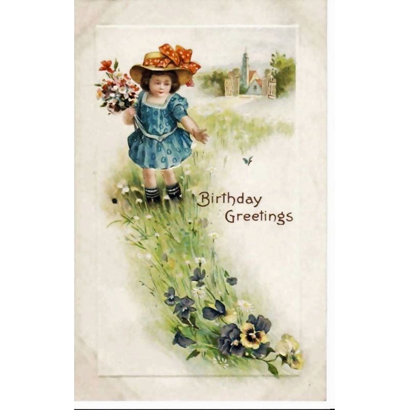 Vintage Embossed Birthday Greetings Postcard 1916 Vintage Embossed Birthday Greetings Postcard 1916
