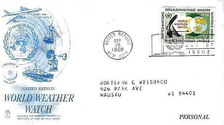 FDC First Day Cover - World Weather Watch - 1968 FDC First Day Cover - World Weather Watch - 1968