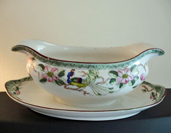 Nippon Porcelain Gravy Boat - Antique China Gravy Boat by Noritake - Bird of Paradise Pattern or Mystery #40 Nippon Porcelain Gravy Boat - Antique China Gravy Boat by Noritake - Bird of Paradise Pattern or Mystery #40