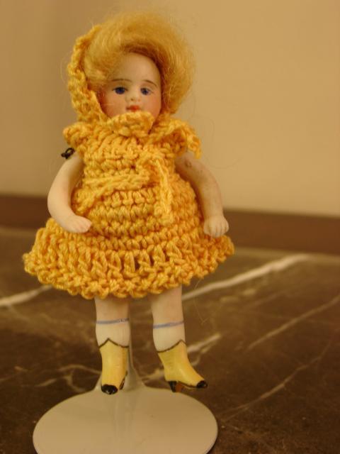 Tiny Little Kestner All Bisque with Yellow Boots Tiny Little Kestner All Bisque with Yellow Boots