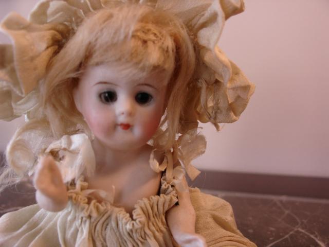 6" Kestner All Bisque w/Sleep Eyes~Original Silk Dress & Hat 6" Kestner All Bisque w/Sleep Eyes~Original Silk Dress & Hat