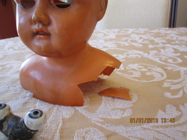 Schutz-Mark German Celluloid Doll Head for Project Schutz-Mark German Celluloid Doll Head for Project