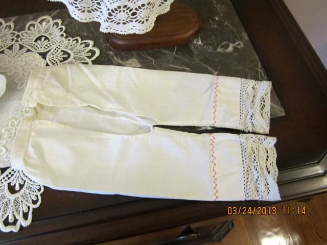Wonderfully Made Set Antique Underthings trimmed in Red Wonderfully Made Set Antique Underthings trimmed in Red