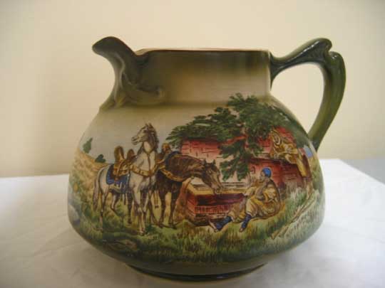 Antique Haynes Ware Cider Pitcher with Arabian Motif ca.1900 Antique Haynes Ware Cider Pitcher with Arabian Motif ca.1900