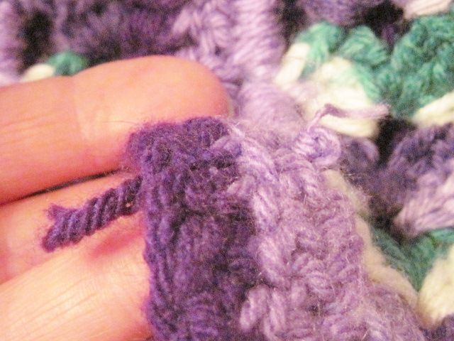 Beautiful, Well Made, Purple & Green, Crocheted Afghan Spread or Throw Beautiful, Well Made, Purple & Green, Crocheted Afghan Spread or Throw