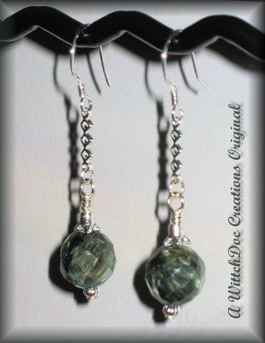 Faceted Seraphinite Drop earrings Faceted Seraphinite Drop earrings