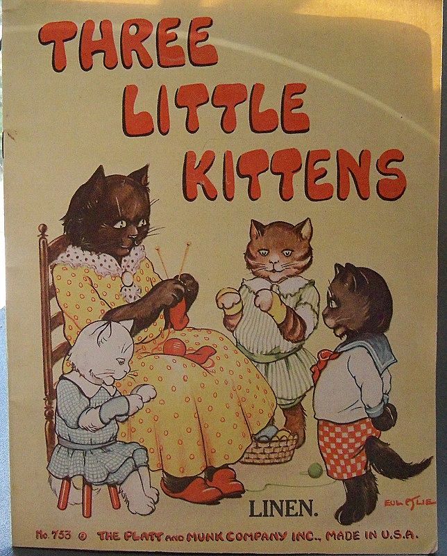 Wonderful Linen Childrens Book "Three Little Kitten" Wonderful Linen Childrens Book "Three Little Kitten"