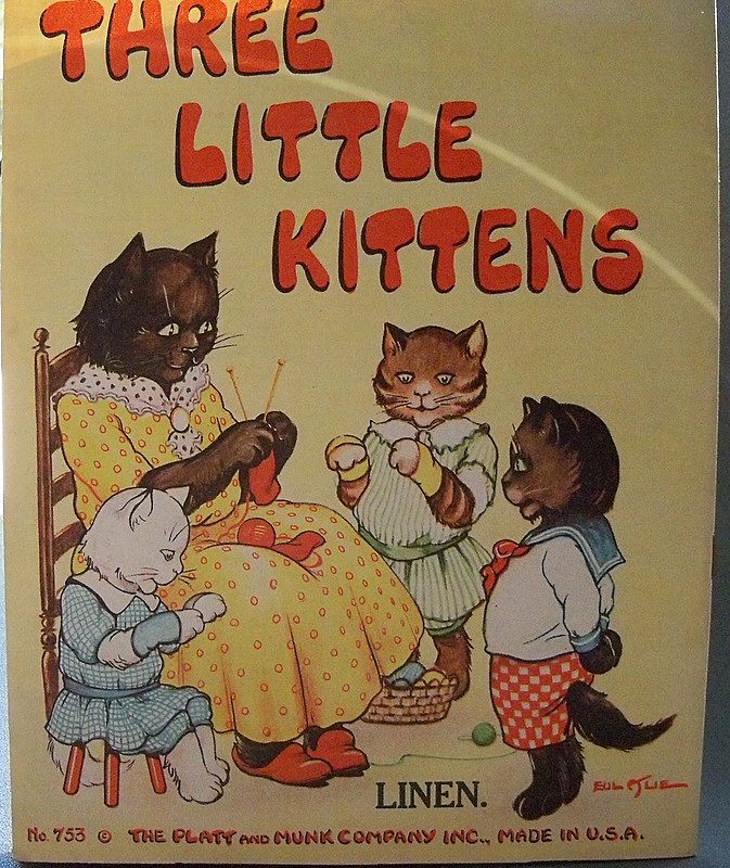 Wonderful Linen Childrens Book "Three Little Kitten" Wonderful Linen Childrens Book "Three Little Kitten"