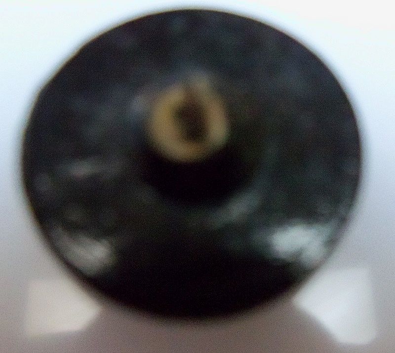 Button Large Black Glass with geometric design Button Large Black Glass with geometric design