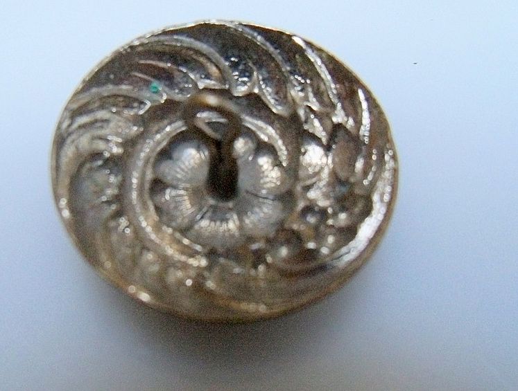 Large Pewter Color Floral Button Large Pewter Color Floral Button