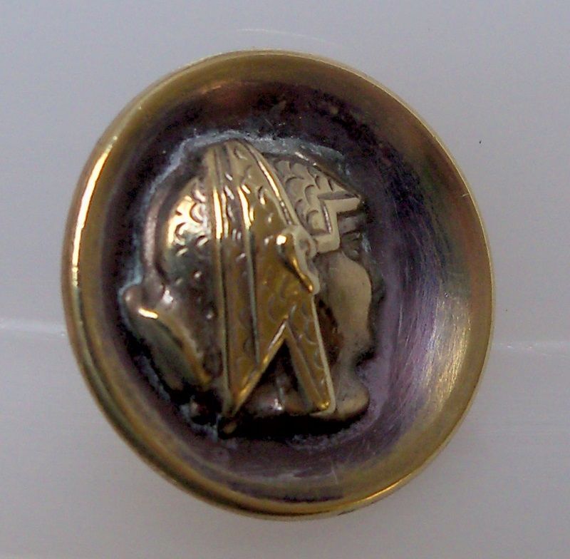 Button Two piece Brass Coated Egyptian Queen Button Two piece Brass Coated Egyptian Queen
