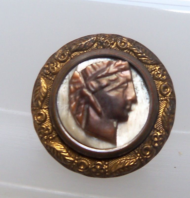 Classical Woman's Head Paris Manufactured Button Classical Woman's Head Paris Manufactured Button
