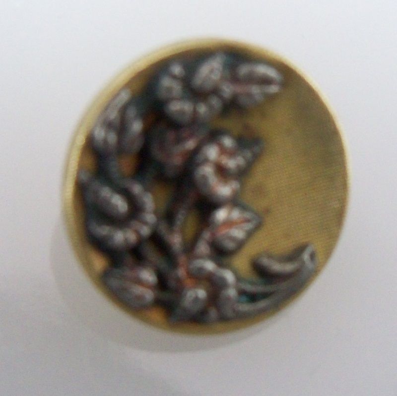 Small Asymmetrical Floral Concave Brass Button Small Asymmetrical Floral Concave Brass Button