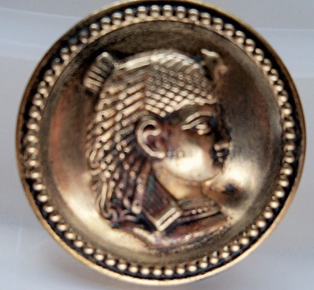 Large Brass Button of Egyptian Pharaoh Large Brass Button of Egyptian Pharaoh