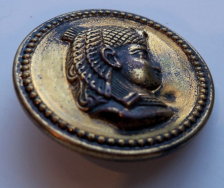 Large Brass Button of Egyptian Pharaoh Large Brass Button of Egyptian Pharaoh