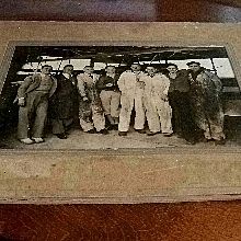 Black and White Photo of a Group of Men in front of Airplane Black and White Photo of a Group of Men in front of Airplane