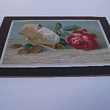 Heavy Cardboard Stock with Picture of Rose, Purse and Gold Coins Heavy Cardboard Stock with Picture of Rose, Purse and Gold Coins