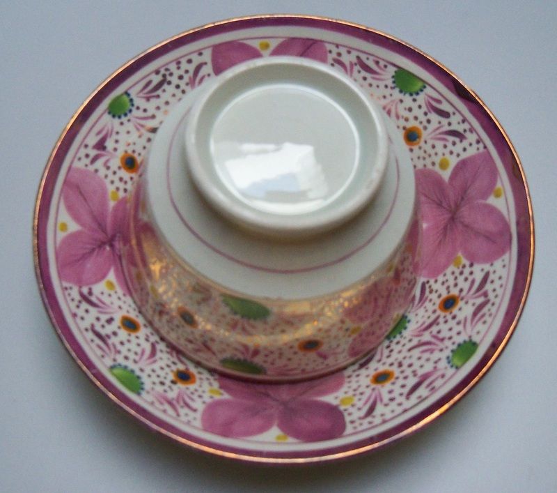 Copper Luster Transferware Cup and Saucer Copper Luster Transferware Cup and Saucer