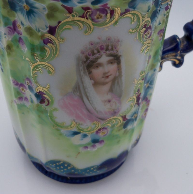 Nippon Cobalt Blue Coffee Pot with Josephine on Front Nippon Cobalt Blue Coffee Pot with Josephine on Front