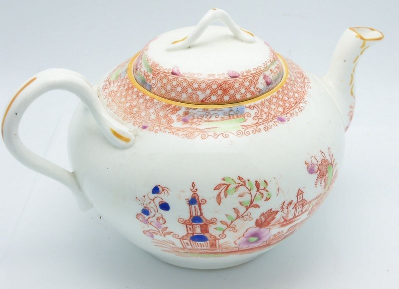 Three Piece English Tea Set with Unusual Handle Three Piece English Tea Set with Unusual Handle