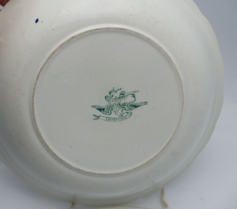 Green Transferware Shallow Bowl "Ornithology" Green Transferware Shallow Bowl "Ornithology"