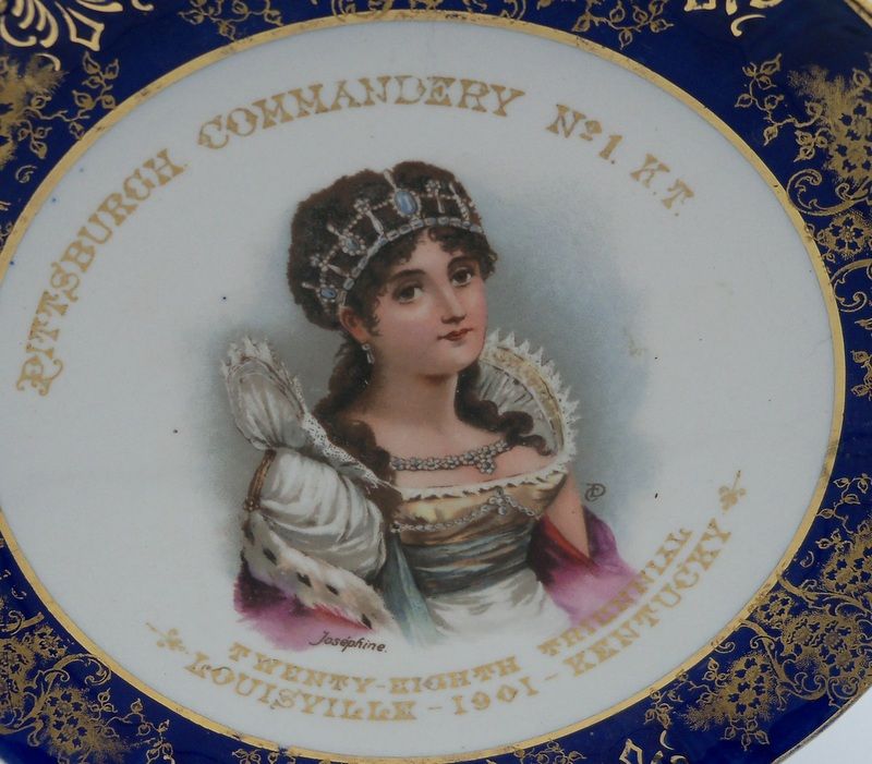 Advertising Cobalt and Gold Trimmed Plate "Josephine Bonaparte" Advertising Cobalt and Gold Trimmed Plate "Josephine Bonaparte"