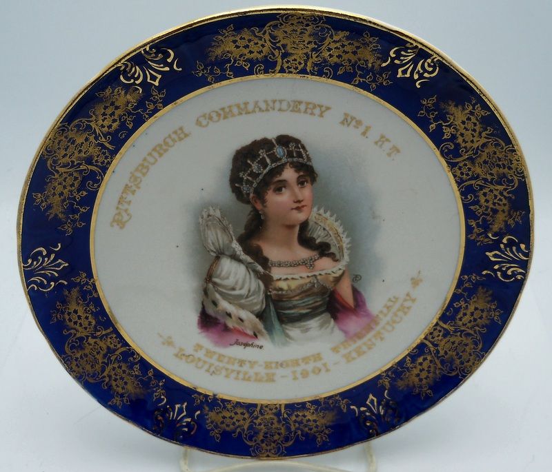 Advertising Cobalt and Gold Trimmed Plate "Josephine Bonaparte" Advertising Cobalt and Gold Trimmed Plate "Josephine Bonaparte"