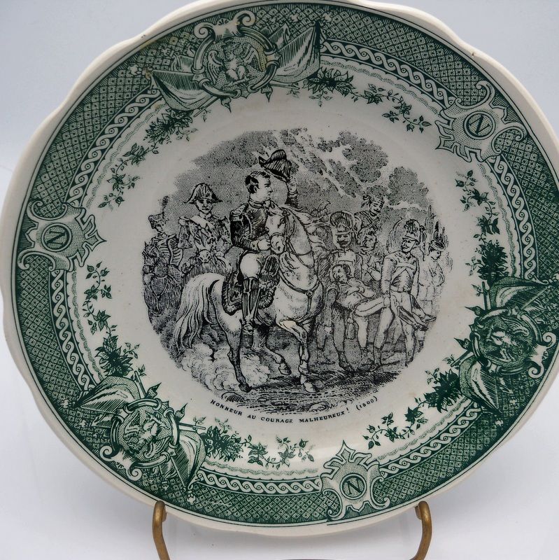 Napoleon French Green Transferware Plate Napoleon French Green Transferware Plate