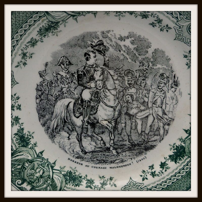 Napoleon French Green Transferware Plate Napoleon French Green Transferware Plate