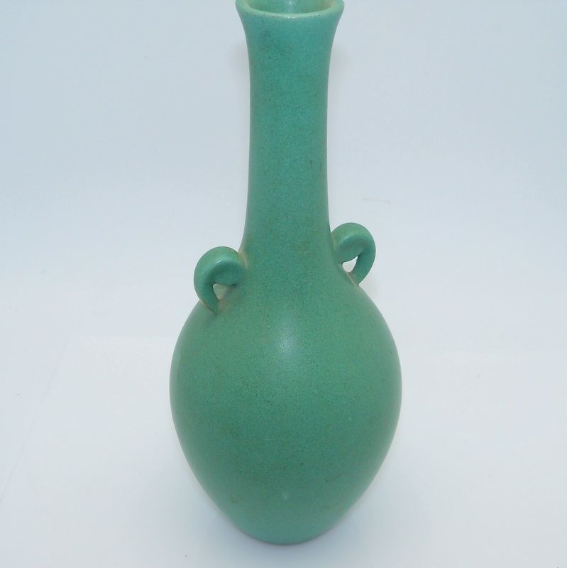 Blue Green Two Handled Bud Vase Blue Green Two Handled Bud Vase