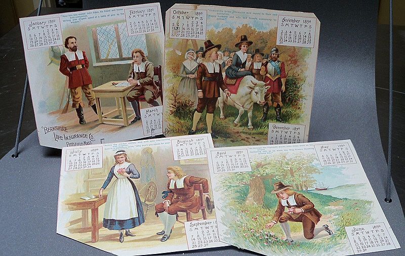 1890 Victorian Calendar Pages with Thanksgiving Theme 1890 Victorian Calendar Pages with Thanksgiving Theme