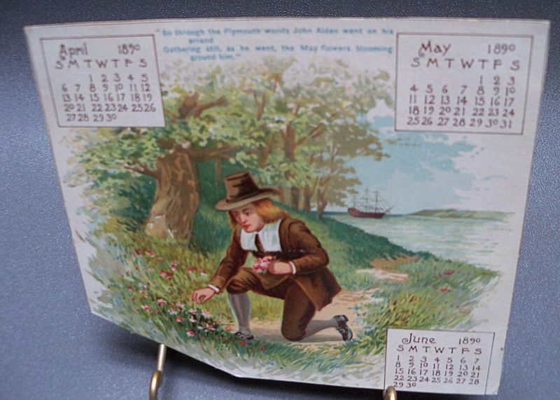 1890 Victorian Calendar Pages with Thanksgiving Theme 1890 Victorian Calendar Pages with Thanksgiving Theme