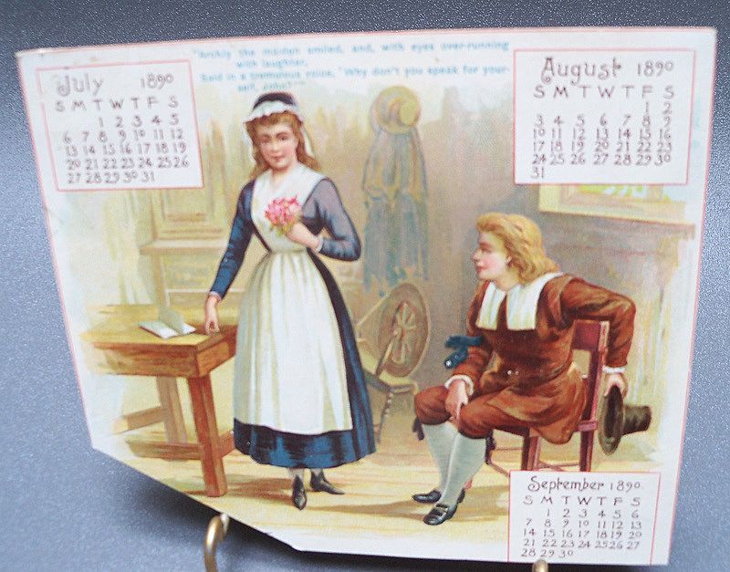 1890 Victorian Calendar Pages with Thanksgiving Theme 1890 Victorian Calendar Pages with Thanksgiving Theme