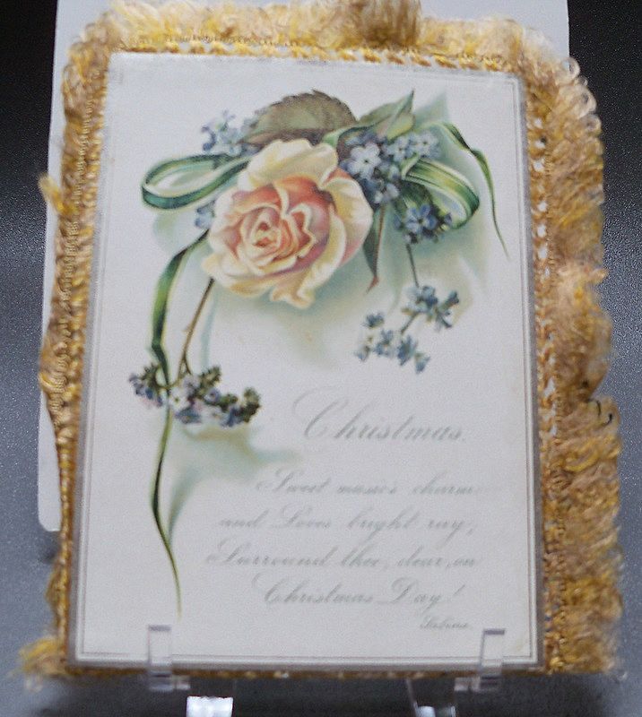 Victorian Christmas Floral Card with Fringe Victorian Christmas Floral Card with Fringe