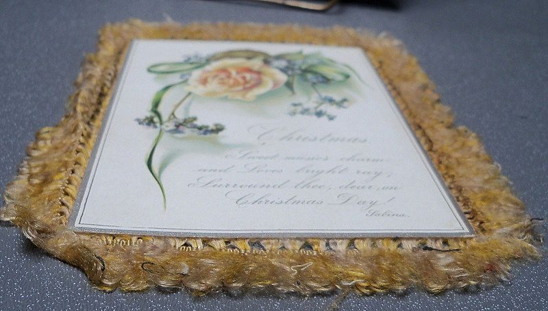 Victorian Christmas Floral Card with Fringe Victorian Christmas Floral Card with Fringe