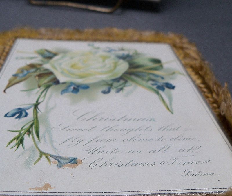 Victorian Christmas Floral Card with Fringe Victorian Christmas Floral Card with Fringe
