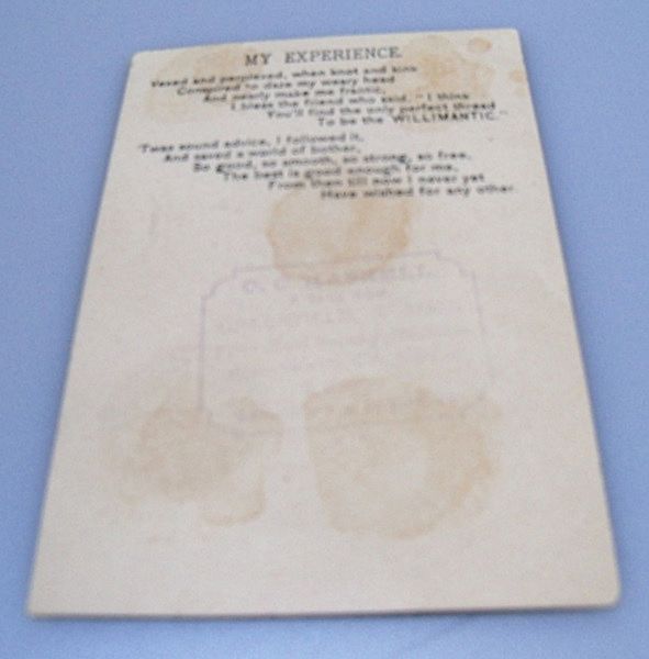 Advertising Trade Card "Willimantic Thread Co." Advertising Trade Card "Willimantic Thread Co."