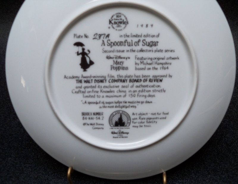 Knowles Disney Plate "Mary Poppins A Spoon Full of Sugar" Knowles Disney Plate "Mary Poppins A Spoon Full of Sugar"
