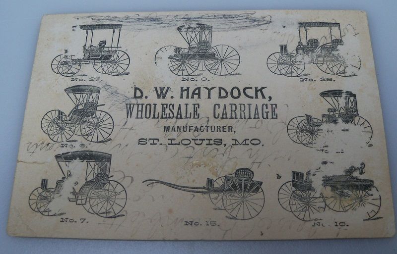 Advertising Trade Card "Horse Carriages" Advertising Trade Card "Horse Carriages"